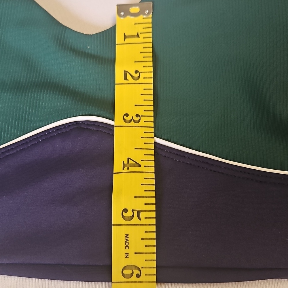 Willo- By Anthropologie Women's M  Green and Black Sports Bra with Racerback - Picture 4 of 8